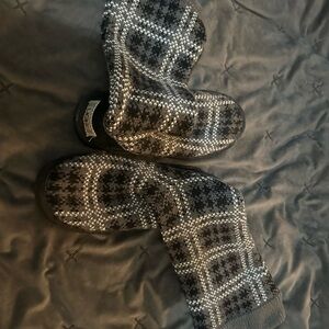 UGG Black and White Knit Boots